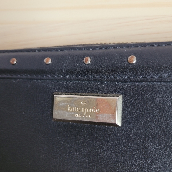 Kate Spade Studded Zip-Around Wallet Black - Picture 5 of 9